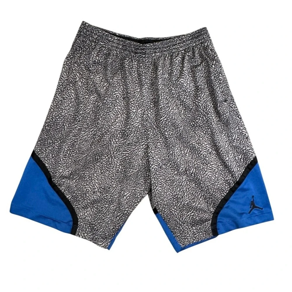 Jordan Elephant Print Basketball Shorts Mens XL Grey Blue Jumpman Athletic
